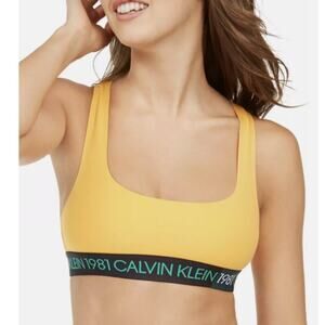 Calvin Klein Women's 1981 Bold Logo Unlined Bralette QF5577 Trippy Size Small